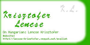 krisztofer lencse business card